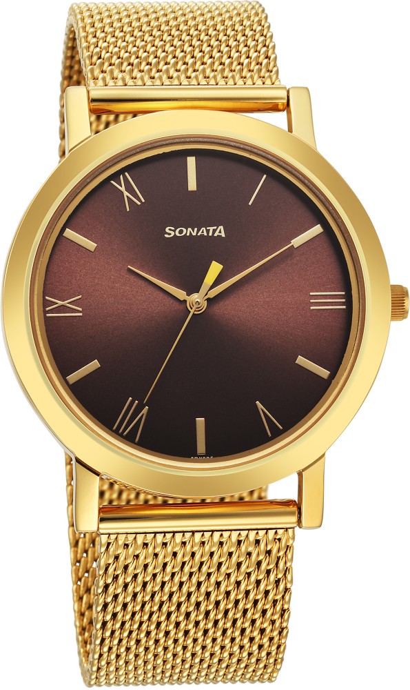 Sonata watch hot sale golden chain