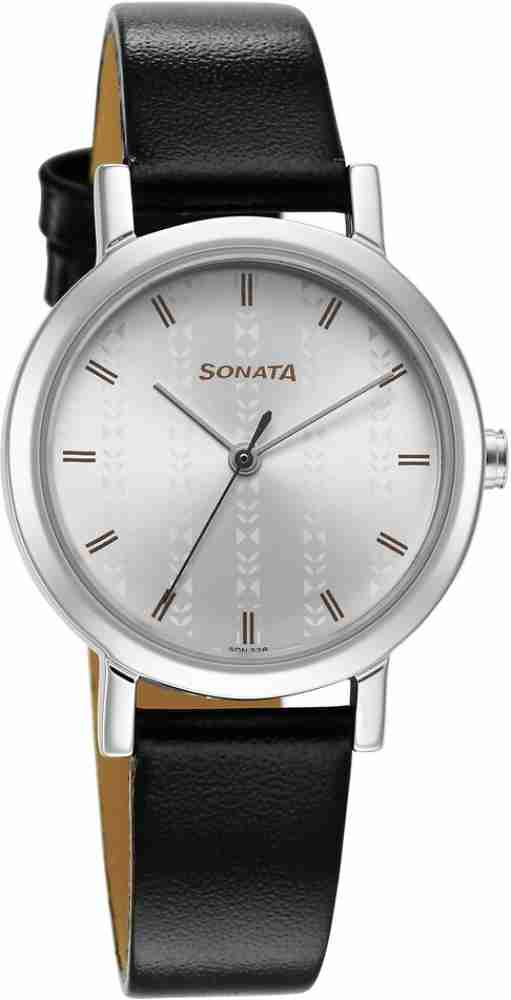 Sonata leather watches deals for ladies