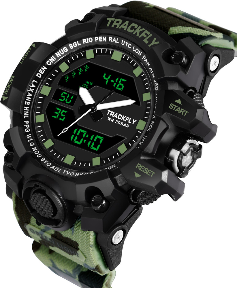 Joymart 1005 ARMY BELT GREEN G Shock men Carbon Core Guard Occasion Casual Analog Digital Watch For Men