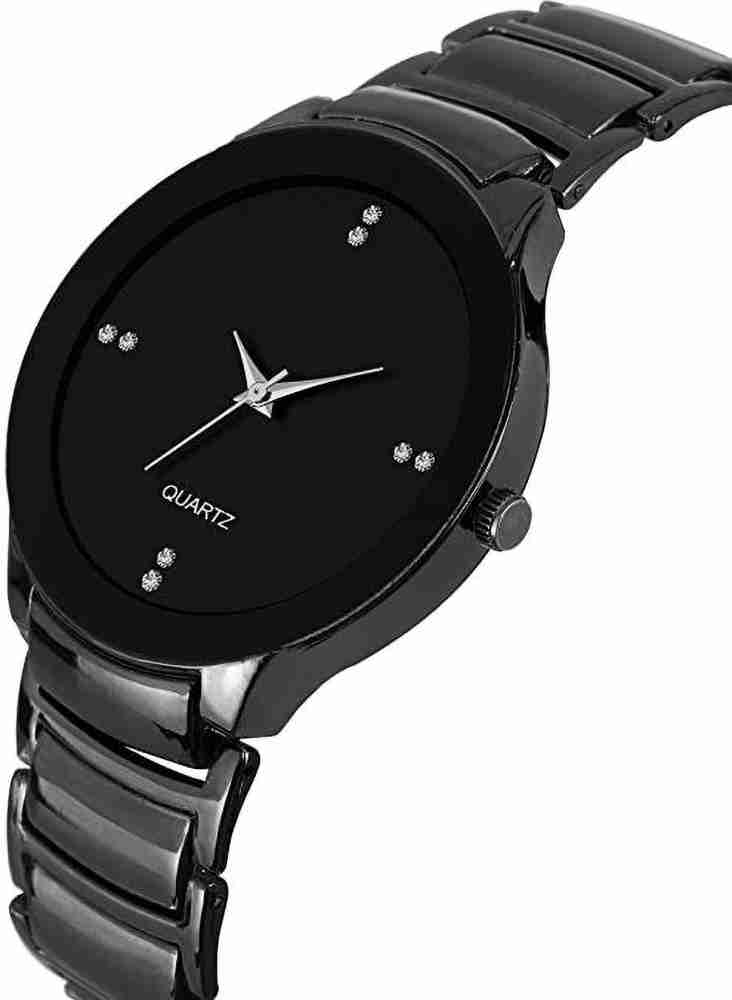 1pc Fashion Men's Black PU Strap Round Dial Quartz Watch and 1pc Chain Bracelet for Daily Life,Relojes Para Hombres,Temu