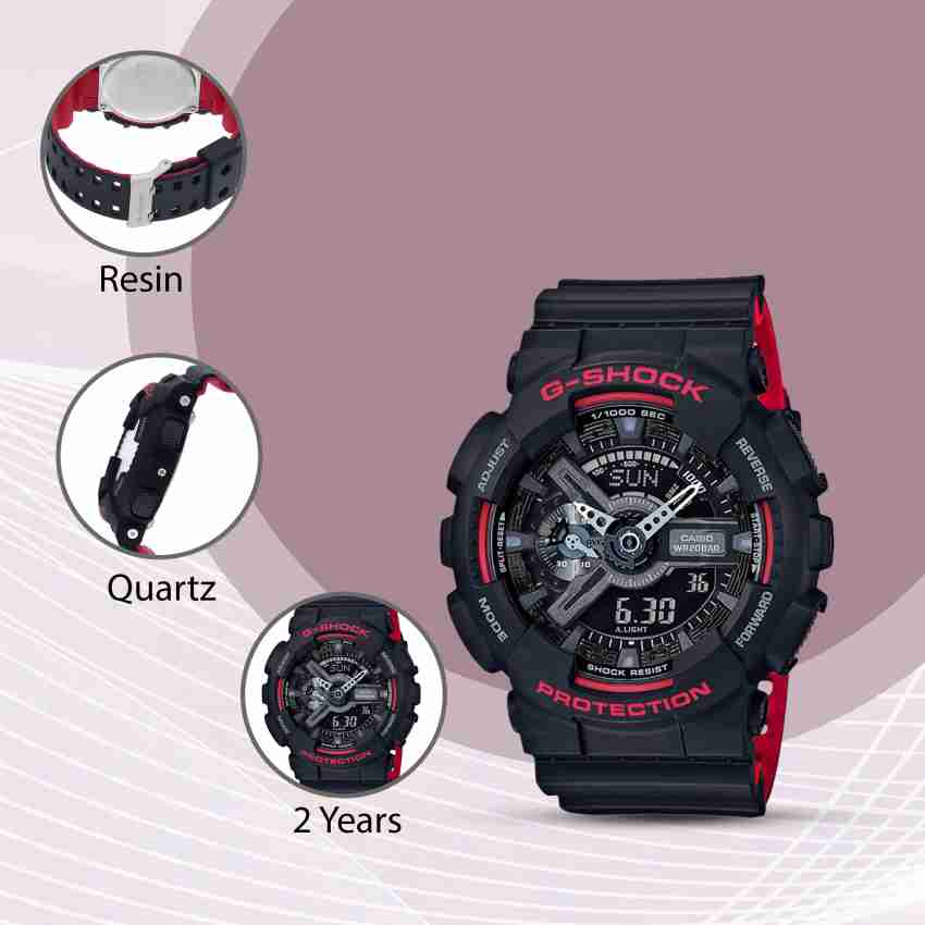 Black and red g best sale shock watch