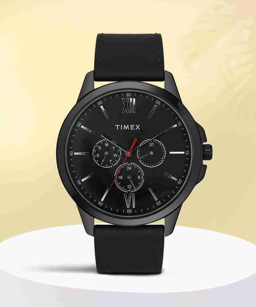 Timex black analog watch price deals