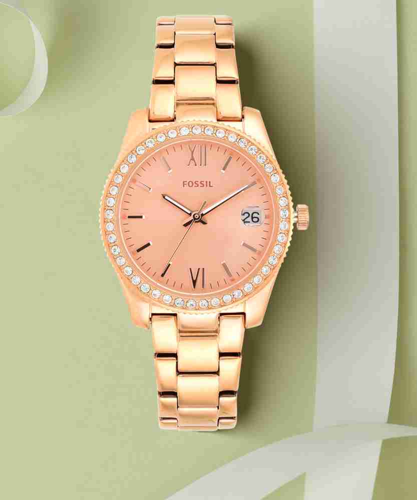 Fossil scarlette outlet rose gold watch