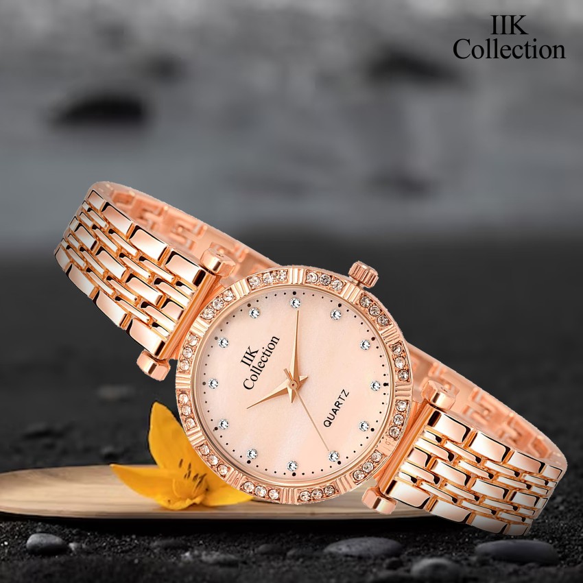 IIK Collection IIK 3099W RoseGold Studded Dial With RoseGold