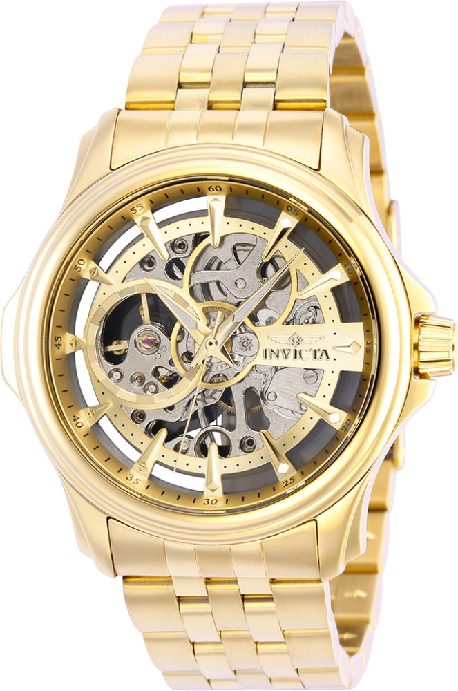 Invicta gold skeleton online watch