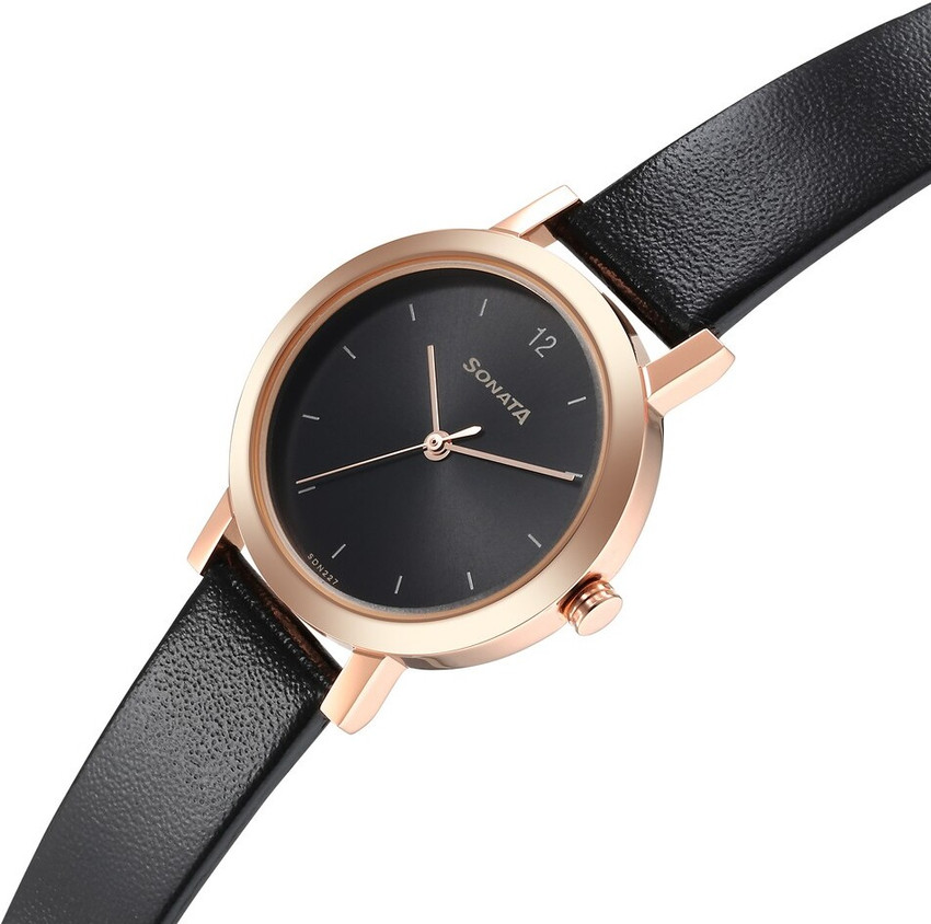 Sonata watch black belt on sale
