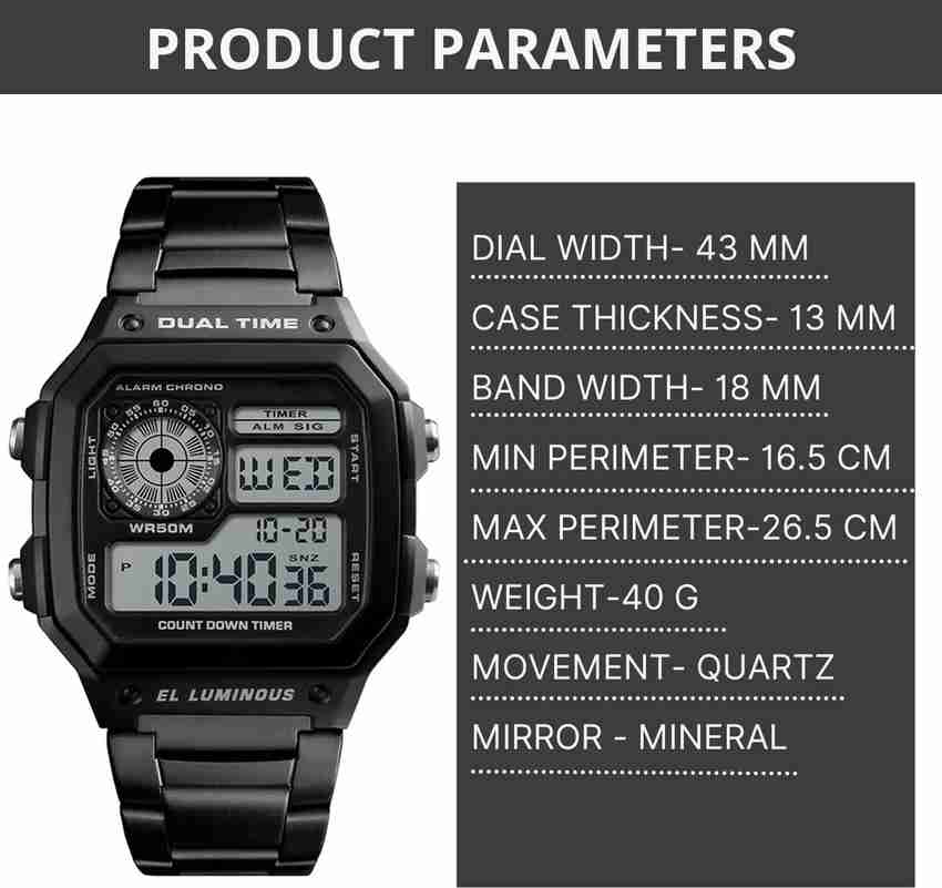 Small black hot sale digital watch