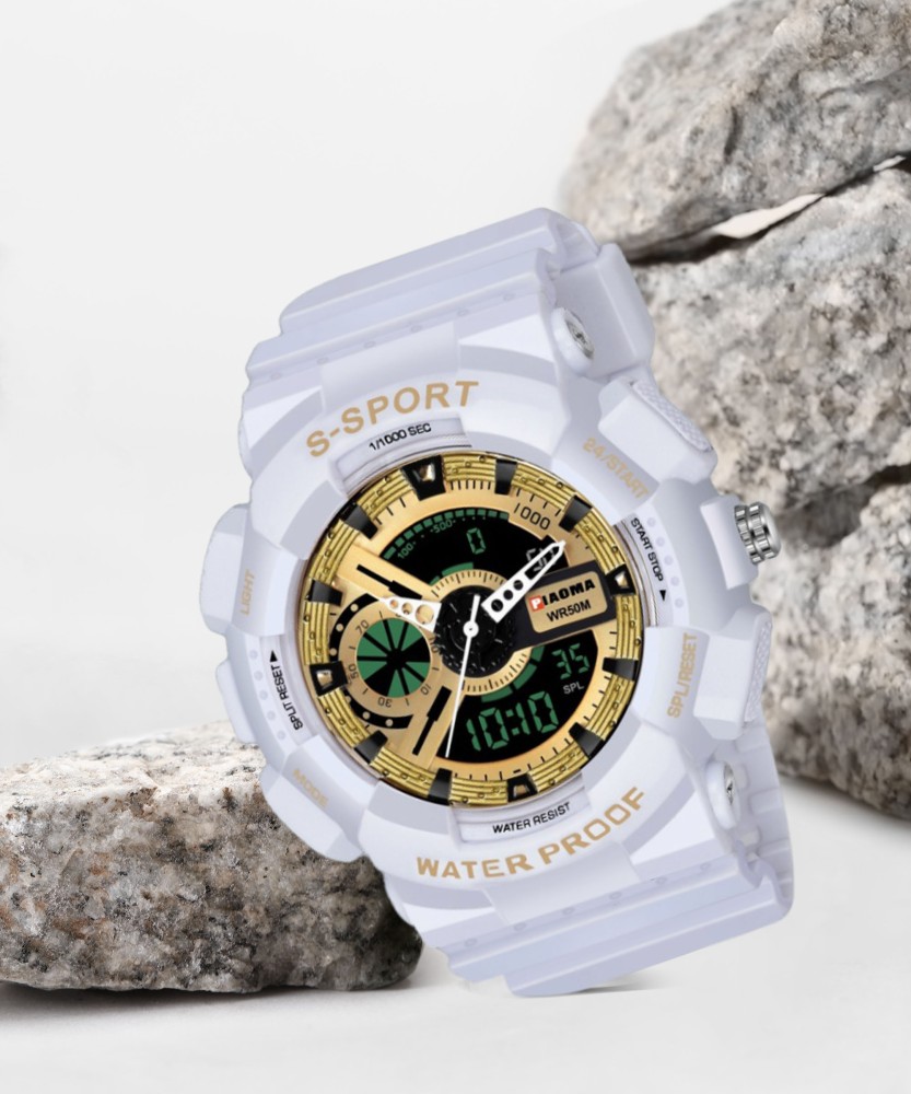 Piaoma NA Analog Digital Military Full White Sports Fully