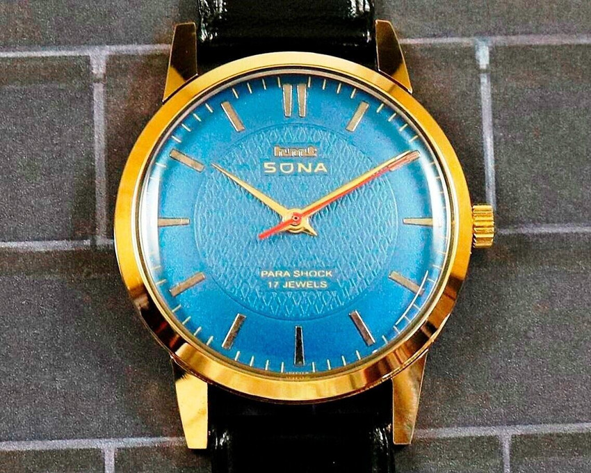 DIXOT HMT SONA MENS WRIST WATCH SUPER SLIM GP CASE HAND WINDING