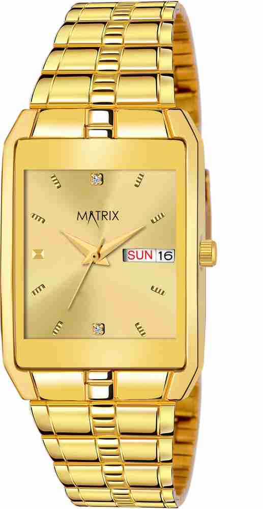 Hand watch store golden colour