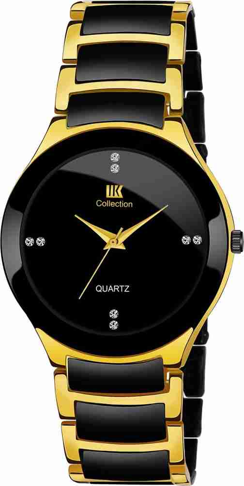 Gold black mens watch sales