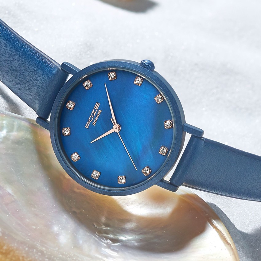 Sonata blue dial on sale watch