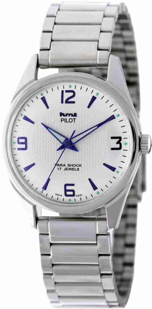 Hmt classic HMT Pilot White SS Blue Index 17 Jewels Mechanical Analog Watch For Men Women Buy Hmt classic HMT Pilot White SS Blue Index 17 Jewels Mechanical Analog