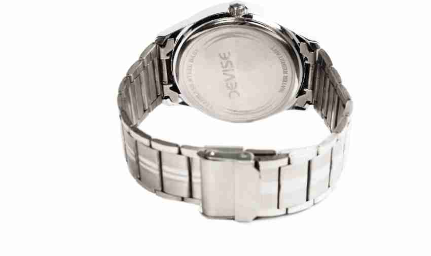 Devise Silver Dial Watch With Stainless Steel Silver Chain Analog 