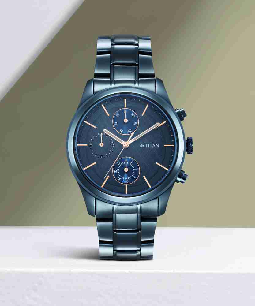 Titan chronograph hot sale blue dial