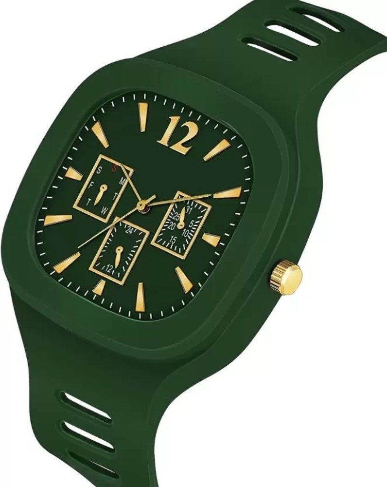 Prozo Analog Watch For Boys & Girls SQUARE GREEN DIAL ANALOG SILICON STRAP  ADDI FANCY Analog Watch - For Boys & Girls - Buy Prozo Analog Watch For  Boys & Girls SQUARE