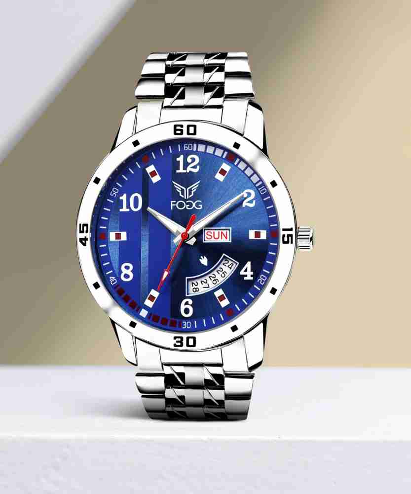 FOGG Printed Blue Day and Date Analog Watch For Men Buy FOGG