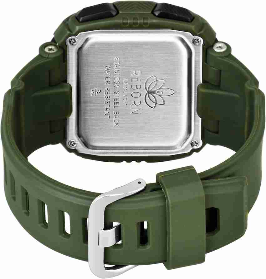 Stainless steel back led watch discount