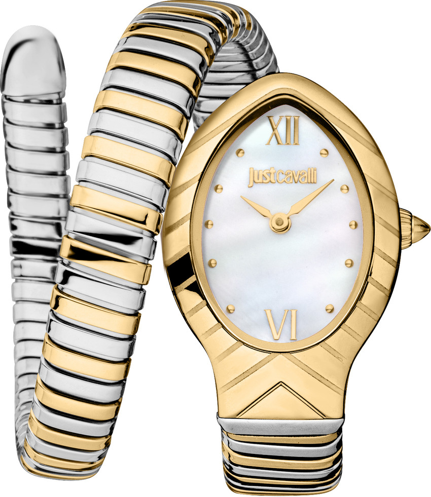Just Cavalli Just Cavalli White Dial Gold Analog Bracelet Women