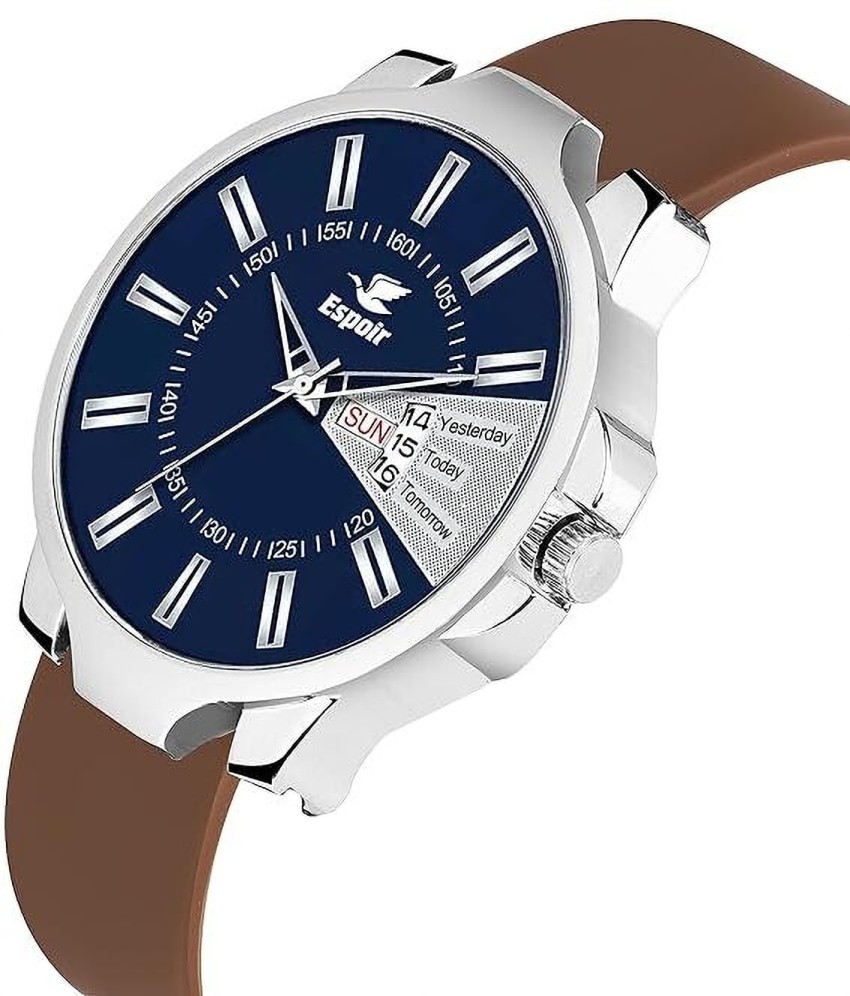 Espoir analog blue on sale dial men's watch