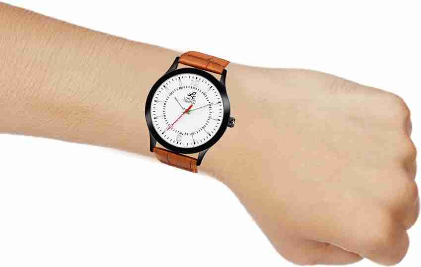 White dial leather online strap watch