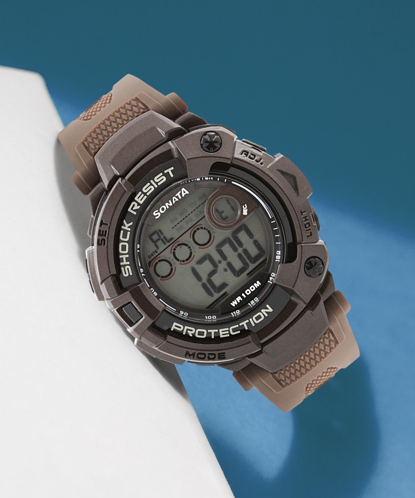 Sonata shock resistant watch on sale