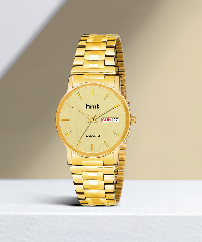 hrnt G9011 Original Gold Plated Water Resistant Hands Wrist Golden Day Date Branded Analog Watch For Men Buy hrnt G9011 Original Gold Plated Water Resistant Hands Wrist Golden Day Date Branded Analog ...