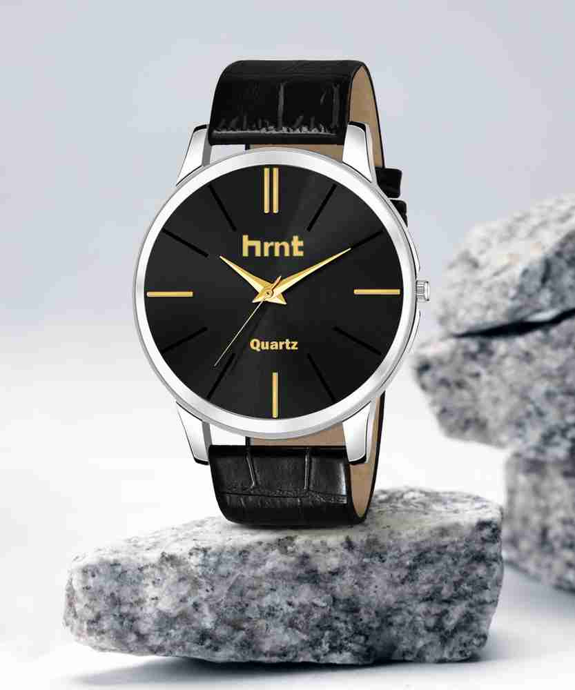hrnt B9105 B9105 Black Wrist Hands Watch Leather Strap Black Branded Patta WaterResistant Analog Watch For Men Buy hrnt B9105 B9105 Black Wrist Hands Watch Leather Strap Black Branded Patta