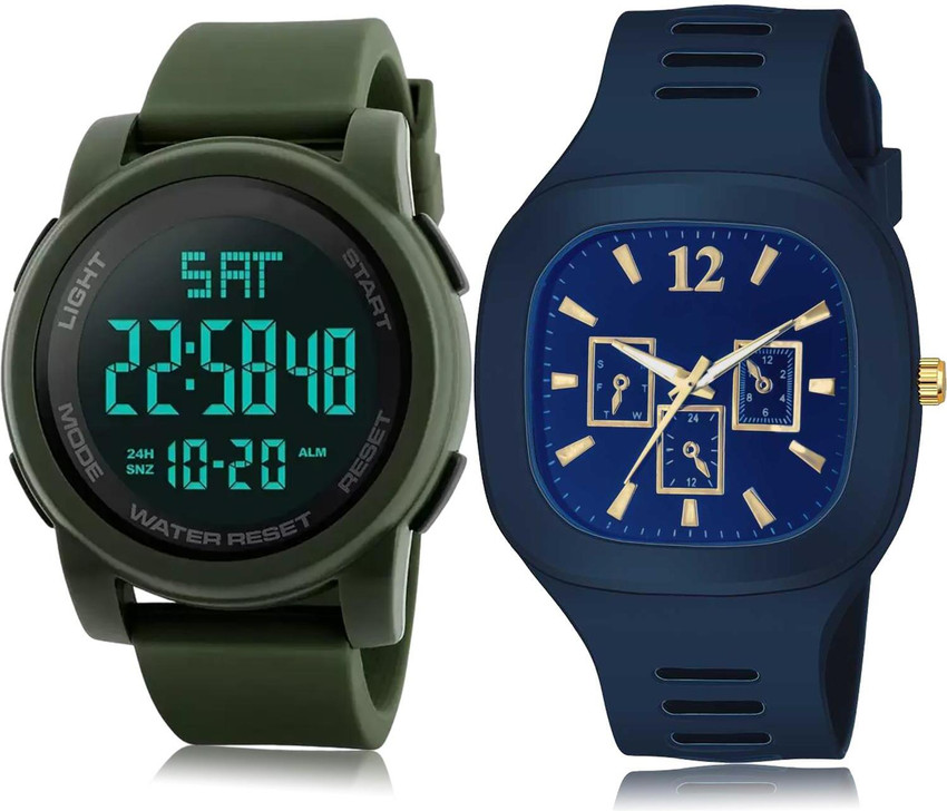Analog digital watch combo top