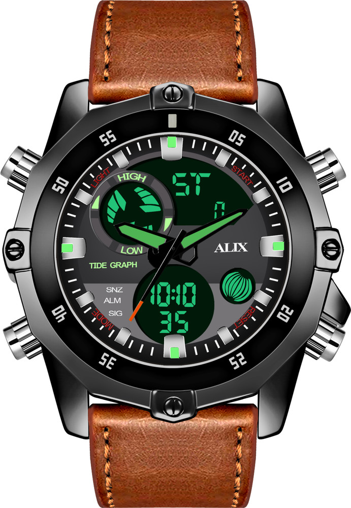 Digital watch shop with leather band