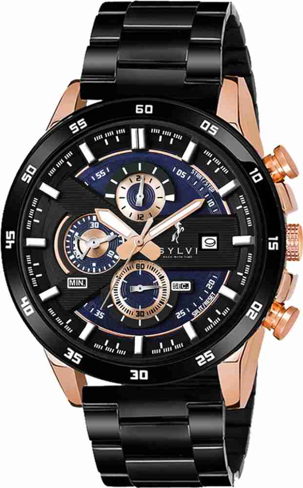 Elegant Black Watches for Men - Stylish Sylvi Timepieces