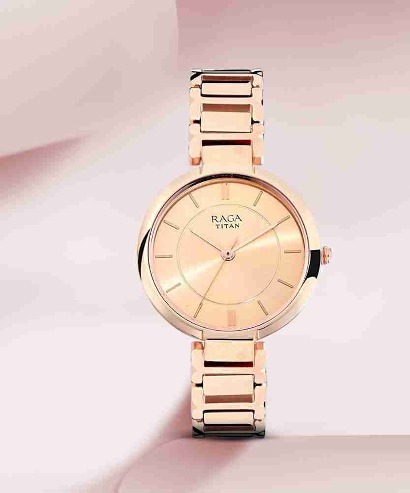 Titan raga rose best sale gold watches for ladies