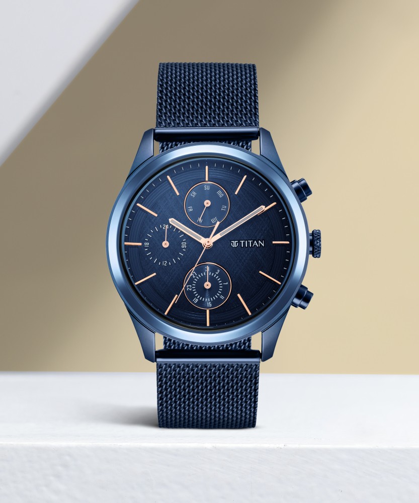 Titan watch blue colour sale