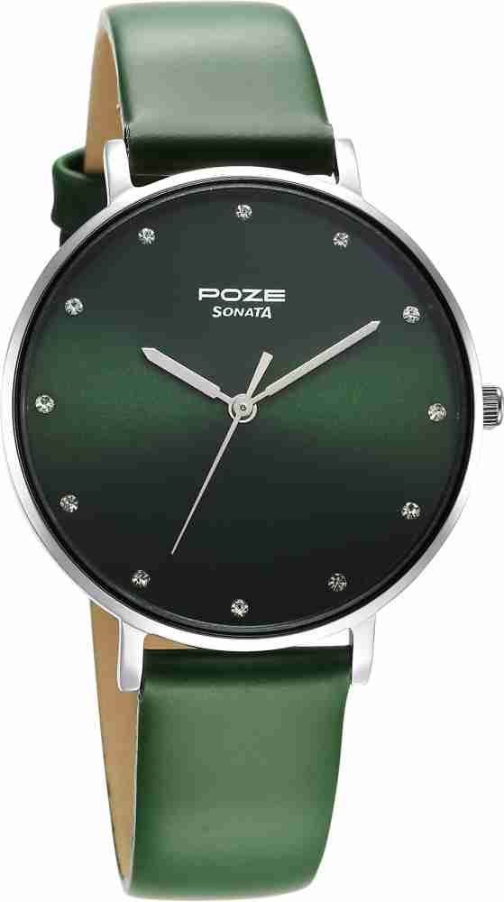 SONATA Poze Green Dial Green Strap Analog Watch For Women Buy