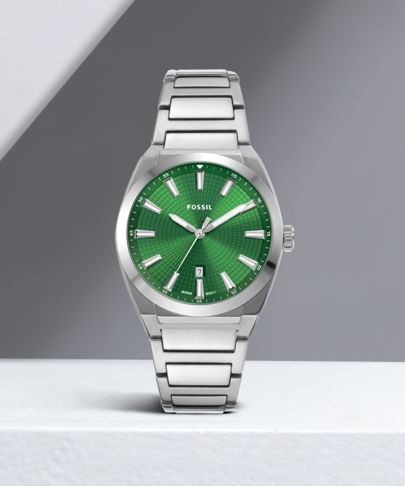 Green fossil watch men's sale