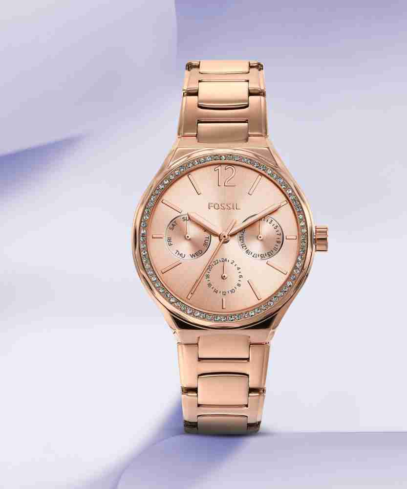 Fossil rose gold watch on sale strap