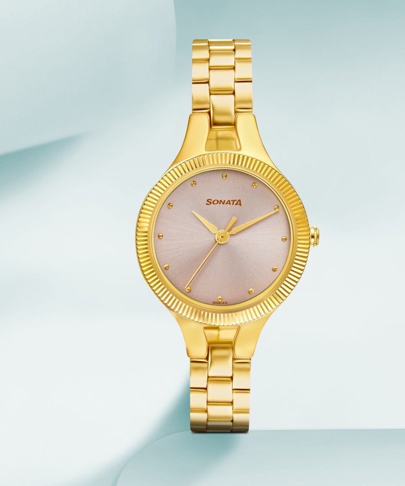 SONATA 8177YM02 Gold Edit Analog Watch For Women Buy SONATA