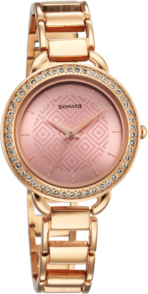 Sonata rose gold deals watches for ladies