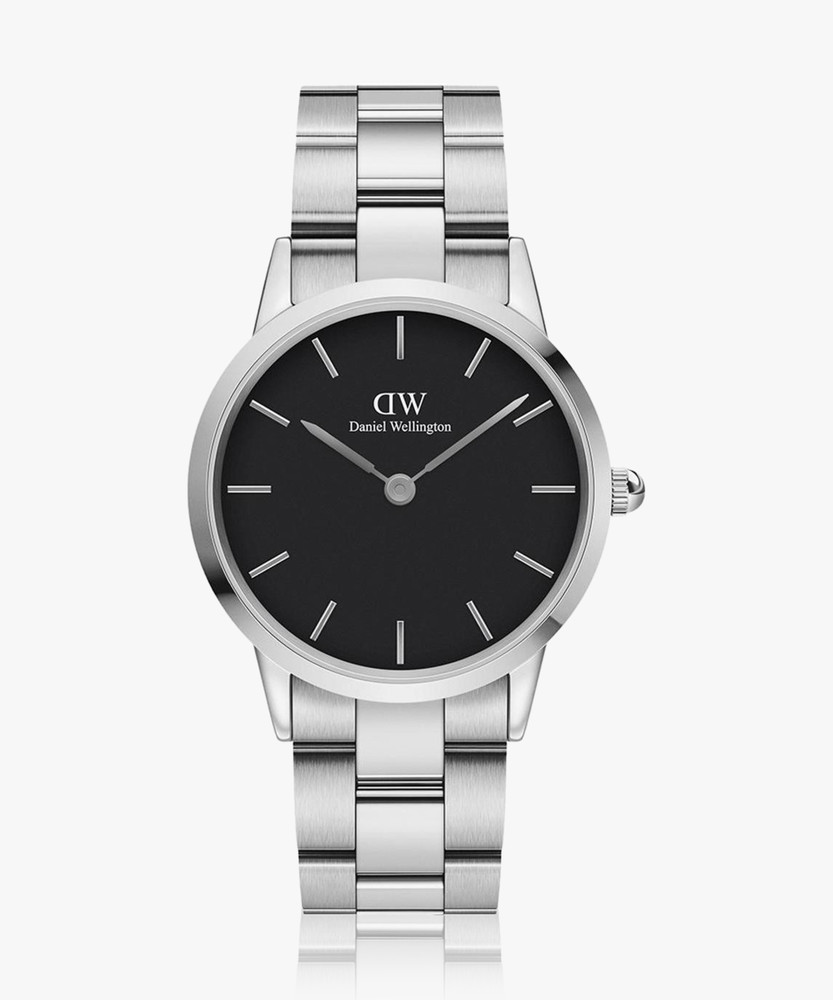 DANIEL WELLINGTON Iconic Link 36mm Silver Black Dial Iconic Link  