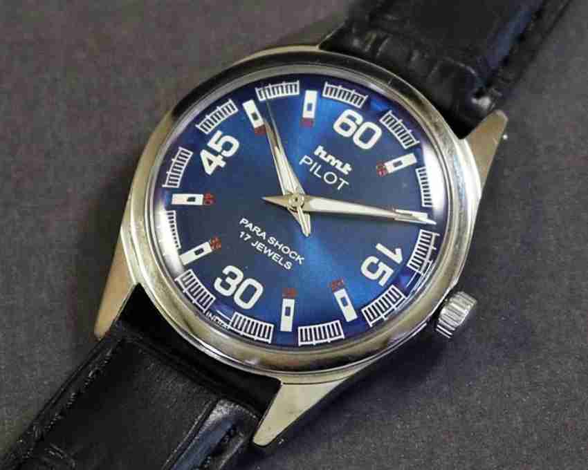 DIXOT HMT pilot blue dial mens wrist watch mechanical hand winding