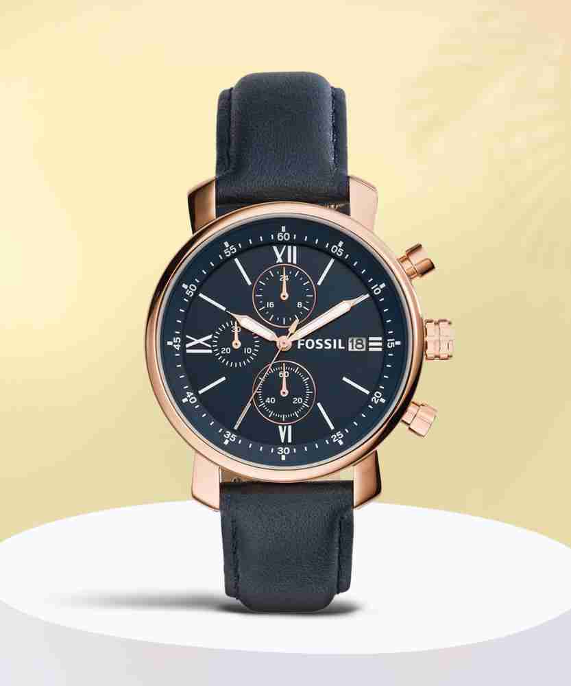 Rhett chronograph navy shop leather watch
