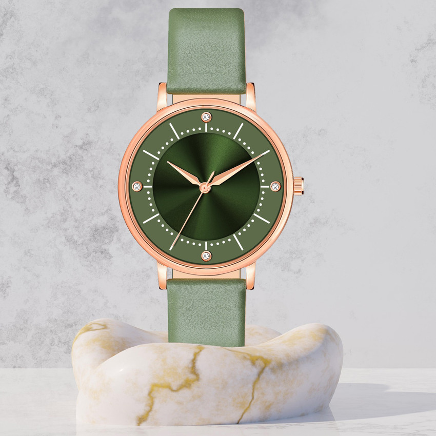 Shocknshop Green Dial Fashion Ladies Watch For Women And Girls
