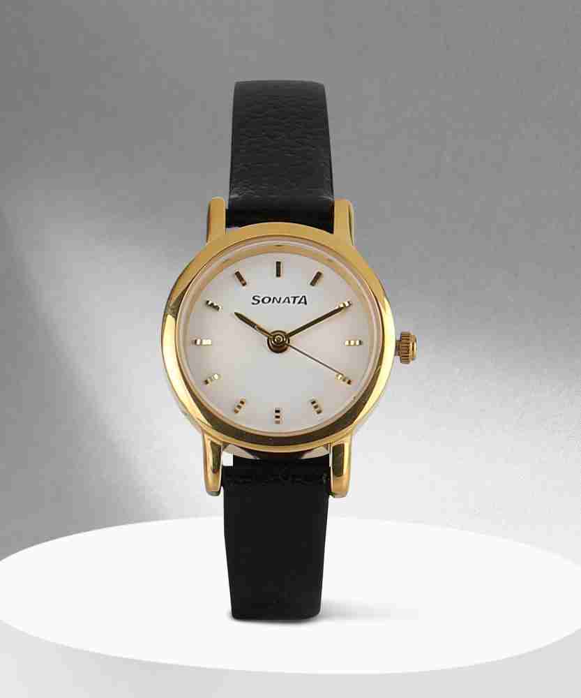 Sonata ladies watch leather belt sale