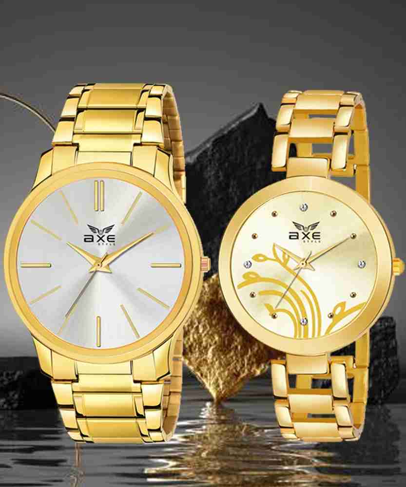 Couple watch gold colour shop