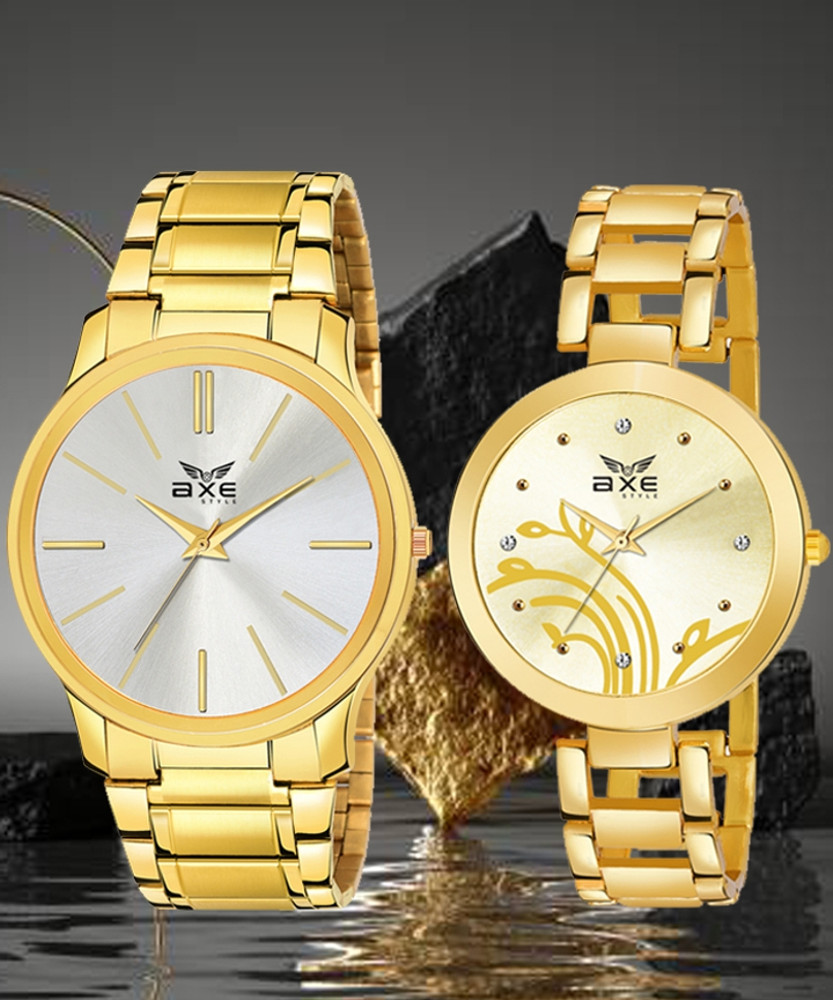 AXE Style GLD C061 Golden Couple Watch Brand Branded Watch Wrist Hands Chain Watch For Couple Analog Watch For Couple Buy AXE Style GLD C061 Golden Couple Watch Brand Branded Watch Wrist