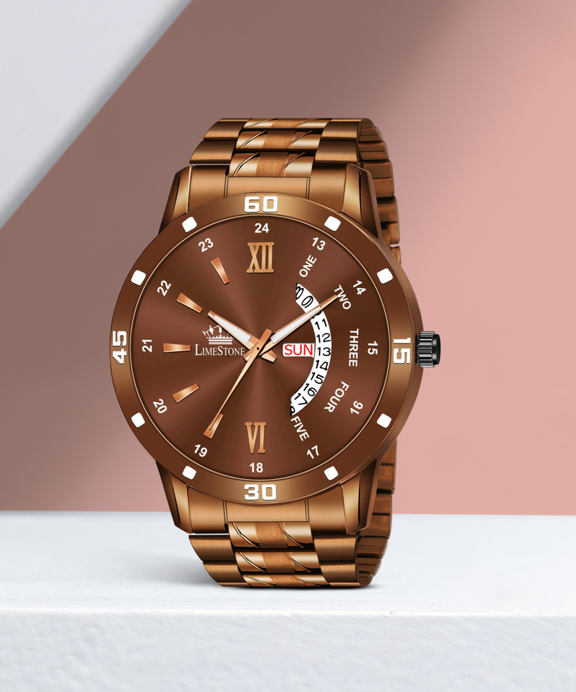 men's analog watch with day and date