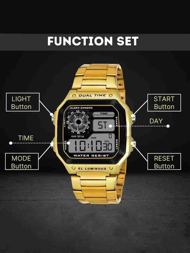 Shocknshop Stylish Trendy Small Square Dial Unisex Multifunction
