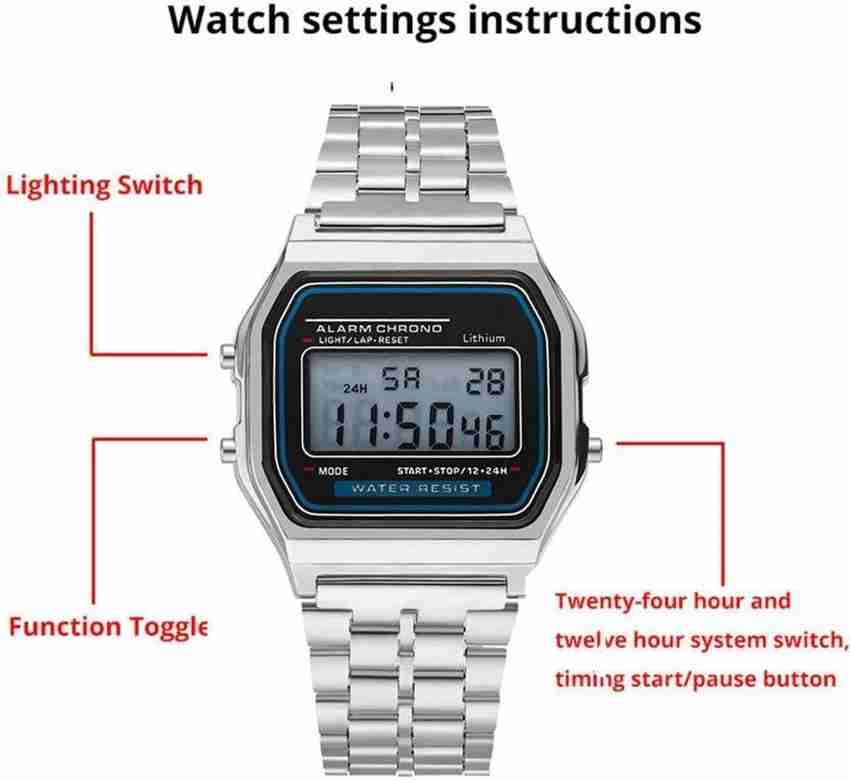 4 button online digital watch instructions