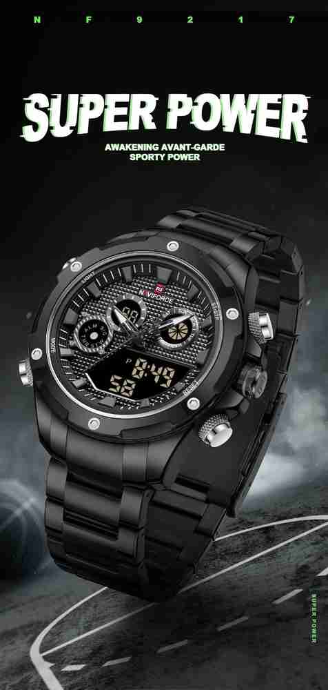 Naviforce black deals chain watch