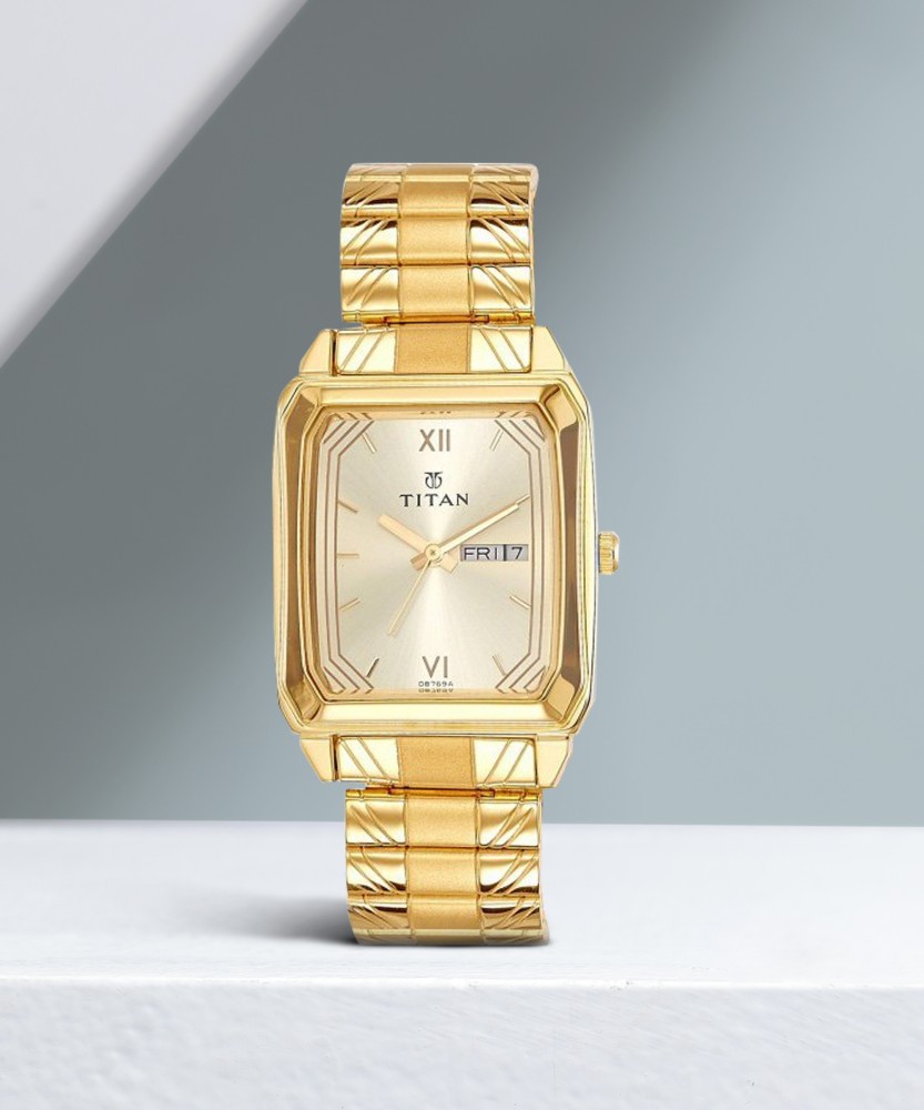 Titan gold clearance watch price